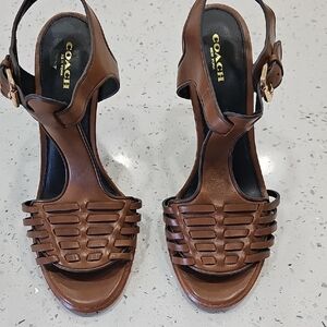 Coach Tan Women's Strappy Sandals